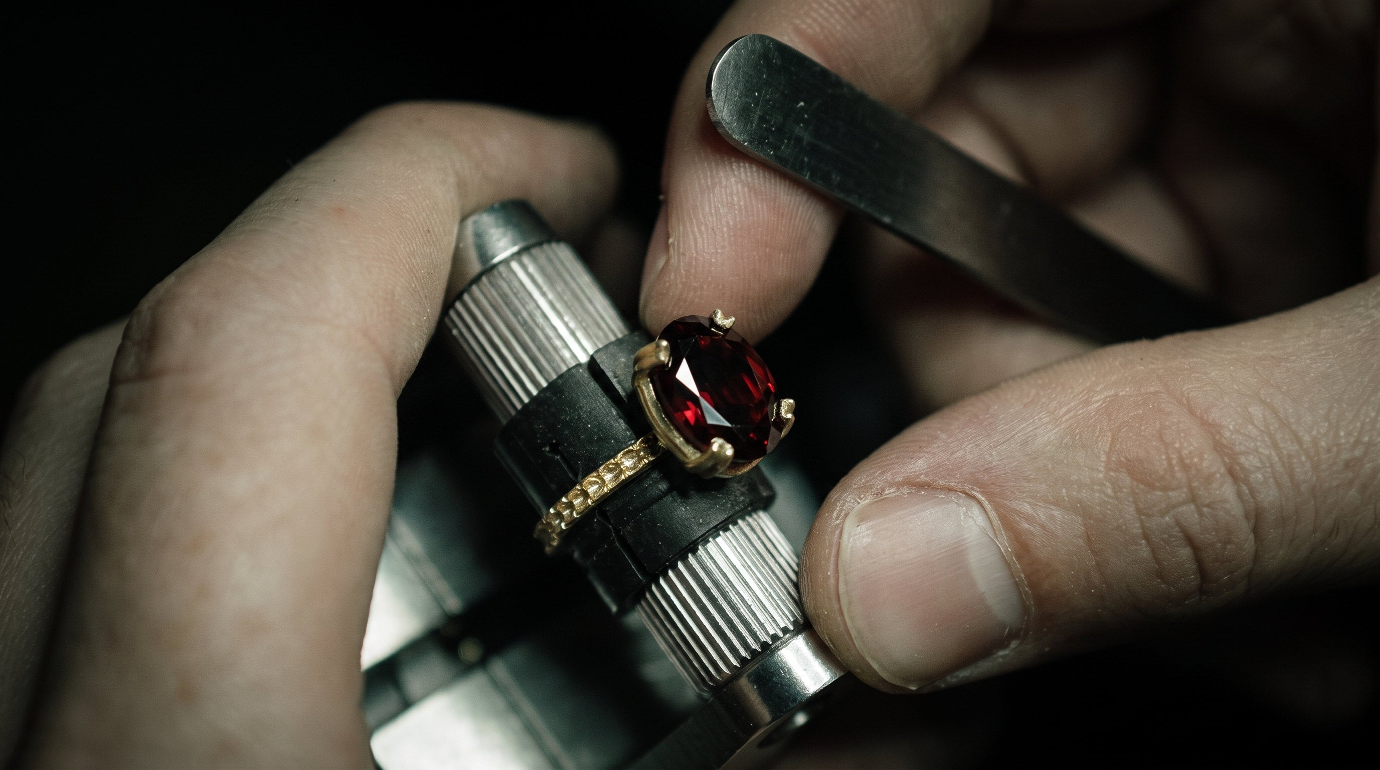 Untreated spessartine garnet ring, no heat, no oil, set exactly as found | SARATTI