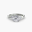 AURELIA – Cushion Cut Four-Stone Shoulder Ring Setting – White Gold view | SARATTI