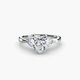 AURELIA Heart Cut Four-Stone Shoulder Ring Setting in White Gold | SARATTI