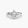 AURELIA – Marquise Cut Four-Stone Shoulder Ring Setting in White Gold | SARATTI