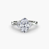 AURELIA Oval Cut four-stone shoulder ring setting in White Gold | SARATTI