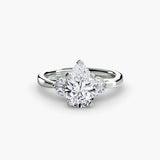 AURELIA – Pear Cut Four-Stone Shoulder Ring Setting in 950 Platinum | SARATTI