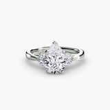 AURELIA – Pear Cut Four-Stone Shoulder Ring Setting in White Gold | SARATTI