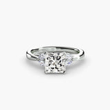 AURELIA – Princess Cut Four-Stone Shoulder Ring Setting in White Gold | SARATTI