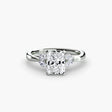 AURELIA Radiant Cut Four-Stone Shoulder Ring Setting in White Gold | SARATTI