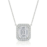 AUREX Halo – Emerald Cut Halo Necklace Setting