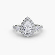 AUREX HALO – Pear Cut Three-Stone Halo Diamond Ring Setting in White Gold | SARATTI