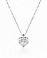 AUREX Heart Cut bezel necklace setting in white gold | SARATTI