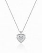 AUREX Heart Cut bezel necklace setting in white gold | SARATTI