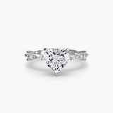 AUREX Heart Cut Pavé Cathedral Ring Setting in 950 Platinum | SARATTI