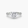 AUREX Heart Cut Pavé Cathedral Ring Setting in White Gold | SARATTI