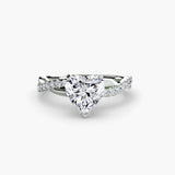 AUREX Heart Cut Pavé Solitaire Ring Setting in 950 Platinum | SARATTI