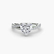 AUREX Heart Cut Pavé Solitaire Ring Setting in White Gold | SARATTI