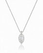 AUREX Marquise Cut bezel necklace setting in white gold | SARATTI