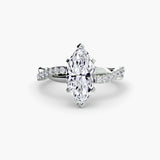 AUREX – Marquise Cut Pavé Solitaire Ring Setting in 950 Platinum | SARATTI