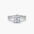 AUREX Oval Cut pavé cathedral ring setting in White Gold | SARATTI