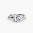 AUREX Oval Cut pavé solitaire ring setting in White Gold | SARATTI