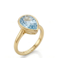 AUREX – Pear Cut Aquamarine Bezel Ring Setting