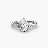 AUREX – Pear Cut Pavé Solitaire Ring Setting in 950 Platinum | SARATTI