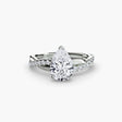AUREX – Pear Cut Pavé Solitaire Ring Setting in White Gold | SARATTI