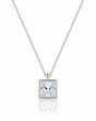 AUREX Princess Cut bezel necklace setting in white gold | SARATTI