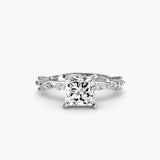 AUREX – Princess Cut Pavé Cathedral Ring Setting in 950 Platinum | SARATTI