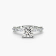 AUREX – Princess Cut Pavé Cathedral Ring Setting in White Gold | SARATTI
