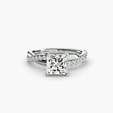 AUREX – Princess Cut Pavé Solitaire Ring Setting in 950 Platinum | SARATTI