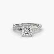 AUREX – Princess Cut Pavé Solitaire Ring Setting in White Gold | SARATTI