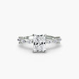 AUREX Radiant Cut Pavé Cathedral Ring Setting in White Gold | SARATTI