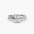 AUREX Radiant Cut Pavé Solitaire Ring Setting in White Gold | SARATTI