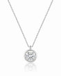 AUREX Round Cut bezel necklace setting in white gold | SARATTI