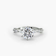 AUREX – Round Cut Pavé Cathedral Ring Setting in White Gold | SARATTI