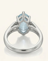 Aveline Vow Pear Cut Aquamarine Diamond Bypass Ring Setting in White Gold, setting detail | SARATTI