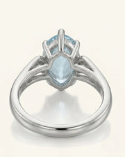 Aveline Vow Pear Cut Aquamarine Diamond Bypass Ring Setting in White Gold, setting detail | SARATTI