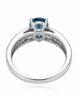 Aveline Vow pear-cut Aquamarine diamond split-shank ring setting in White Gold, setting detail | SARATTI
