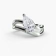 AVELISSE – Pear Cut Layered Band Solitaire Ring Setting in White Gold, standalone product view | SARATTI