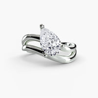 AVELISSE – Pear Cut Layered Band Solitaire Ring Setting