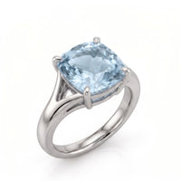 Avenelle Split – Cushion Cut Aquamarine Solitaire Ring Setting