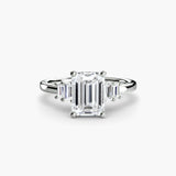 AVENIR Emerald Cut Baguette Accent Solitaire Ring Setting in 950 Platinum | SARATTI