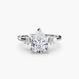 AVENIR – Pear Cut Baguette Accent Solitaire Ring Setting in White Gold | SARATTI