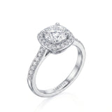 BEA – Natural Round Diamond Halo Engagement Ring