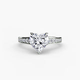 CÉLESTE Heart Cut Pavé Solitaire Ring Setting in 950 Platinum | SARATTI