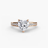 CÉLESTE Heart Cut Pavé Solitaire Ring Setting in Rose Gold | SARATTI