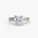 CÉLESTE Heart Cut Pavé Solitaire Ring Setting in White Gold | SARATTI