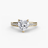 CÉLESTE Heart Cut Pavé Solitaire Ring Setting in Yellow Gold | SARATTI