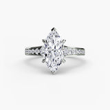 CÉLESTE – Marquise Cut Pavé Solitaire Ring Setting in 950 Platinum | SARATTI