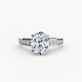 CÉLESTE Oval Cut pavé solitaire ring setting in 950 Platinum | SARATTI