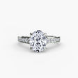 CÉLESTE Oval Cut pavé solitaire ring setting in White Gold | SARATTI