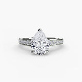 CÉLESTE – Pear Cut Pavé Solitaire Ring Setting in 950 Platinum | SARATTI